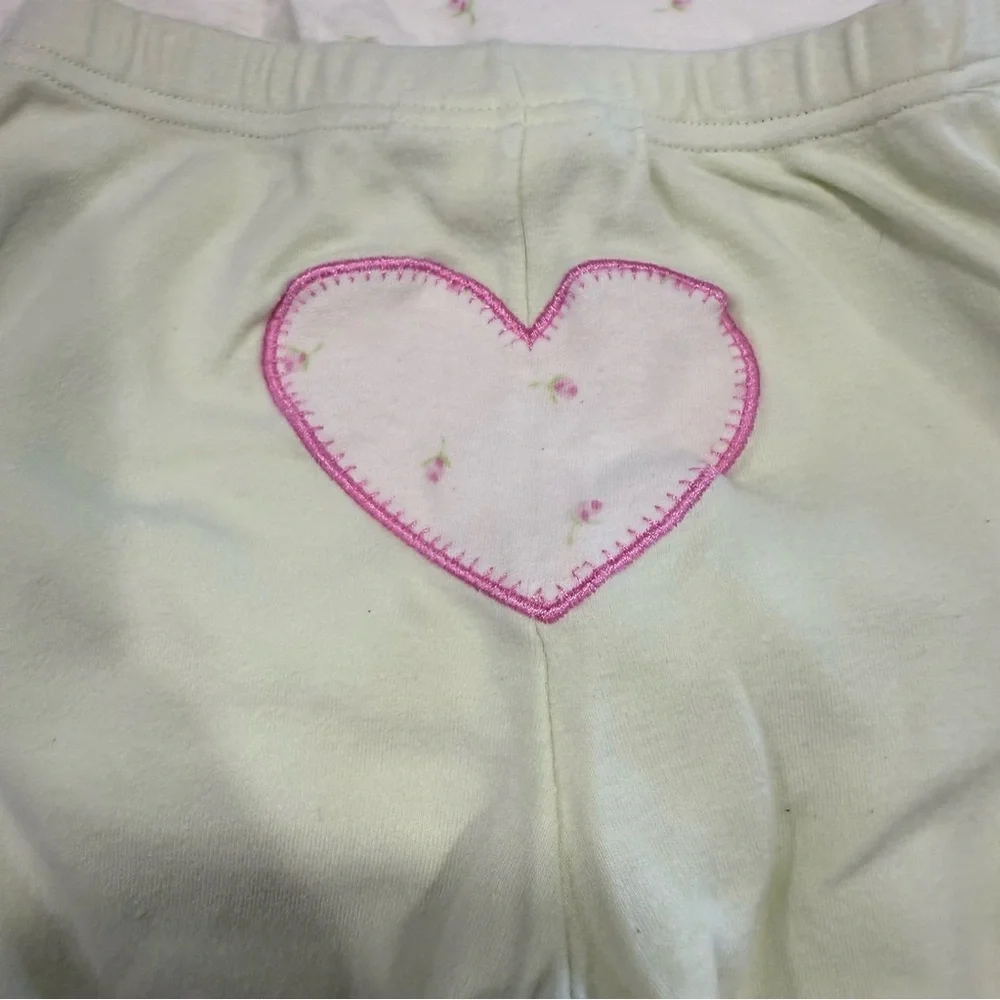 Y2K Bon Bebe Soft Pink & Green Baby Outfit with Matching Bib Size 3-6 Month